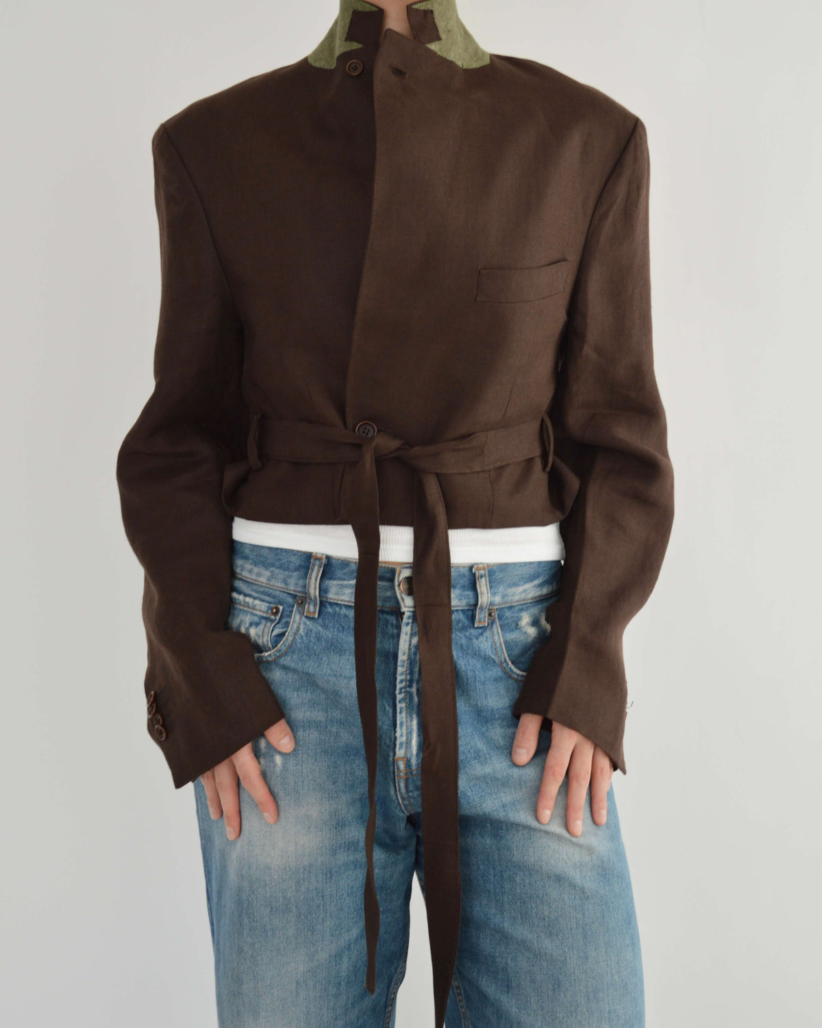 Tied-up Blazer - Linen Brown (S)