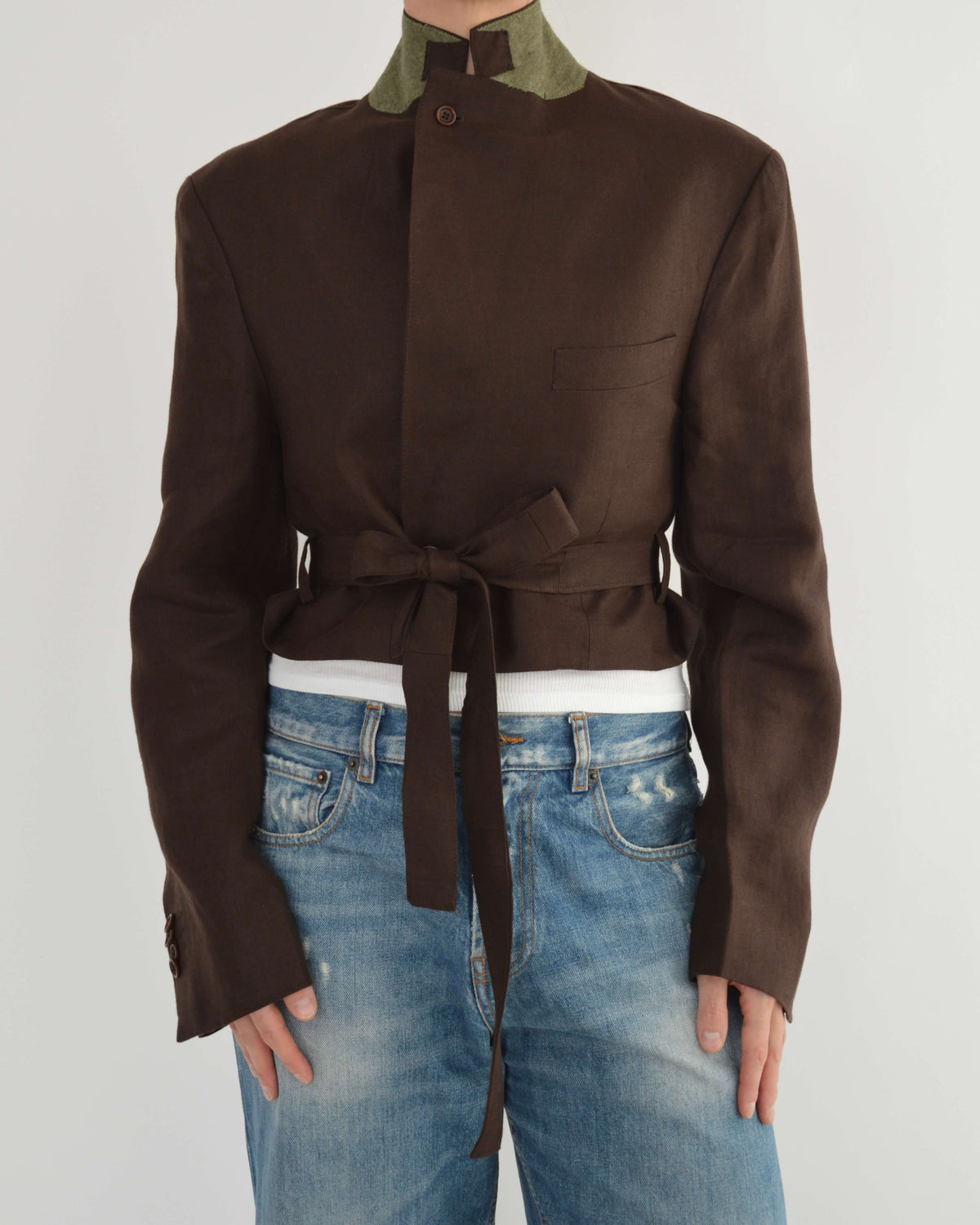 Tied-up Blazer - Linen Brown (S)