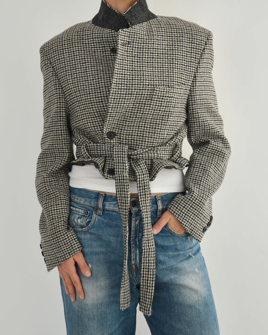 Tied-up Blazer in Tweed, view 3