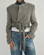 Tied-up Blazer in Tweed, view 3