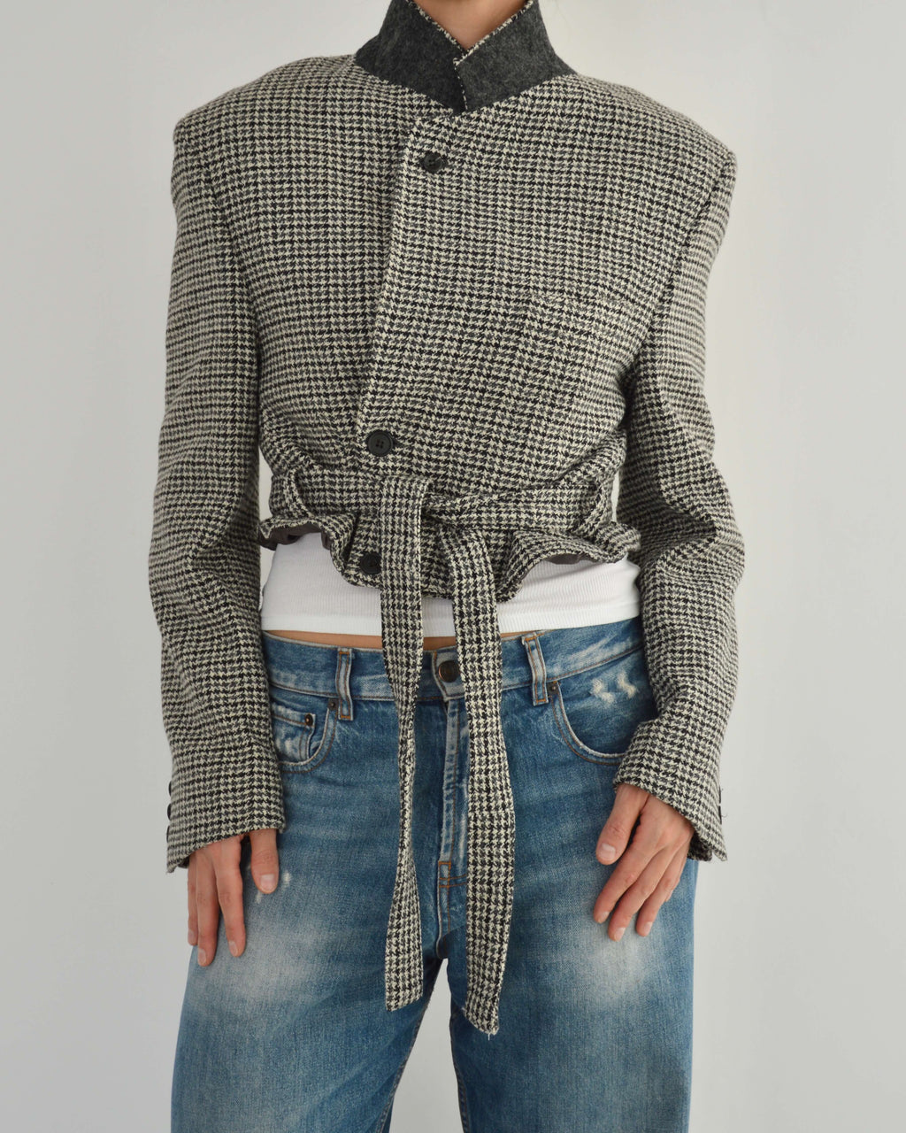 Tied-up Blazer in Tweed, view 6