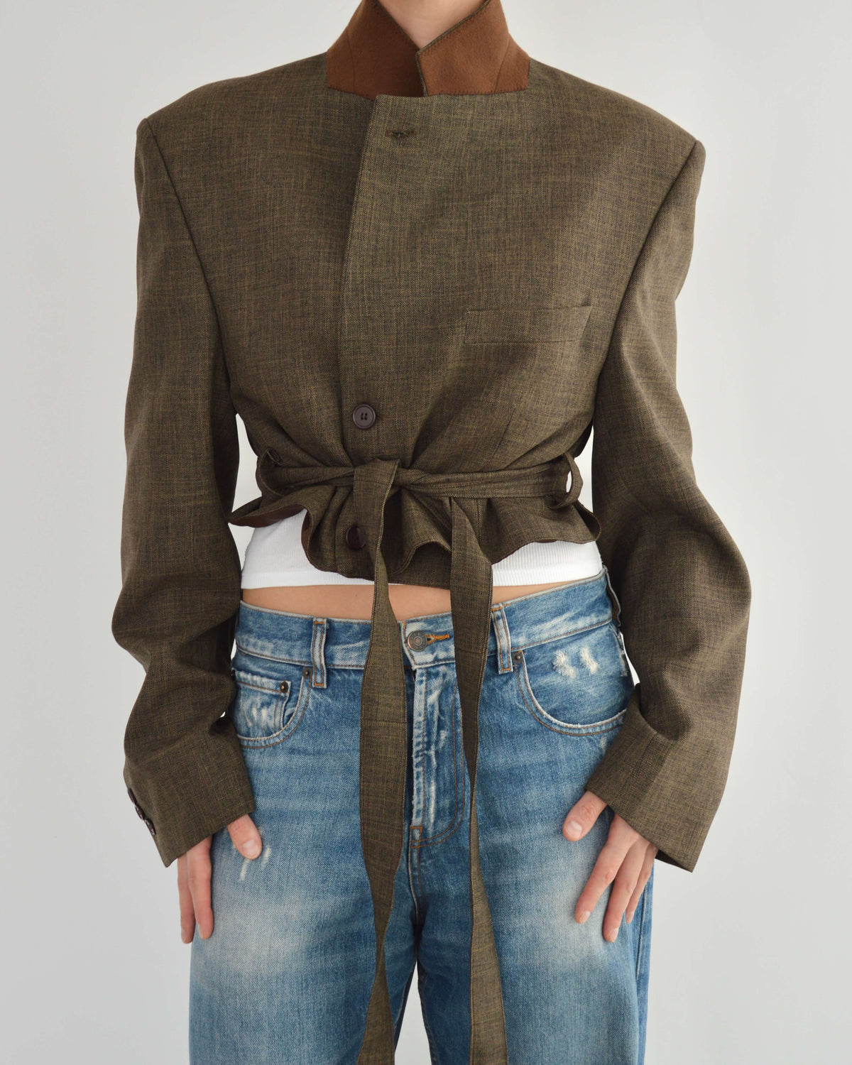 Vegan Tied-up Blazer - Brown (M)