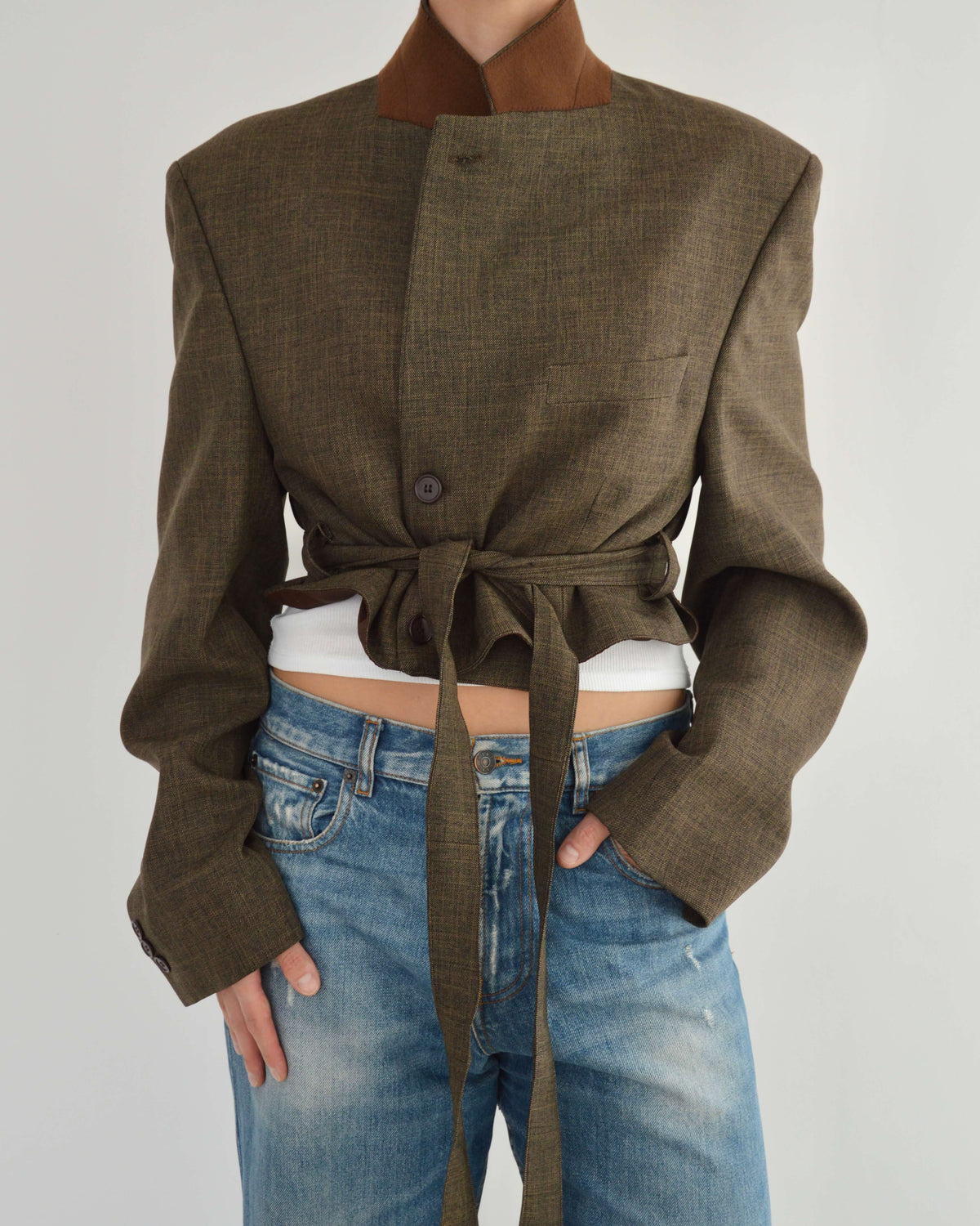 Vegan Tied-up Blazer - Brown (M)