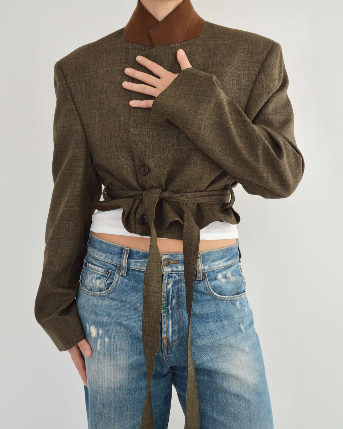 Vegan Tied-up Blazer - Brown (M)