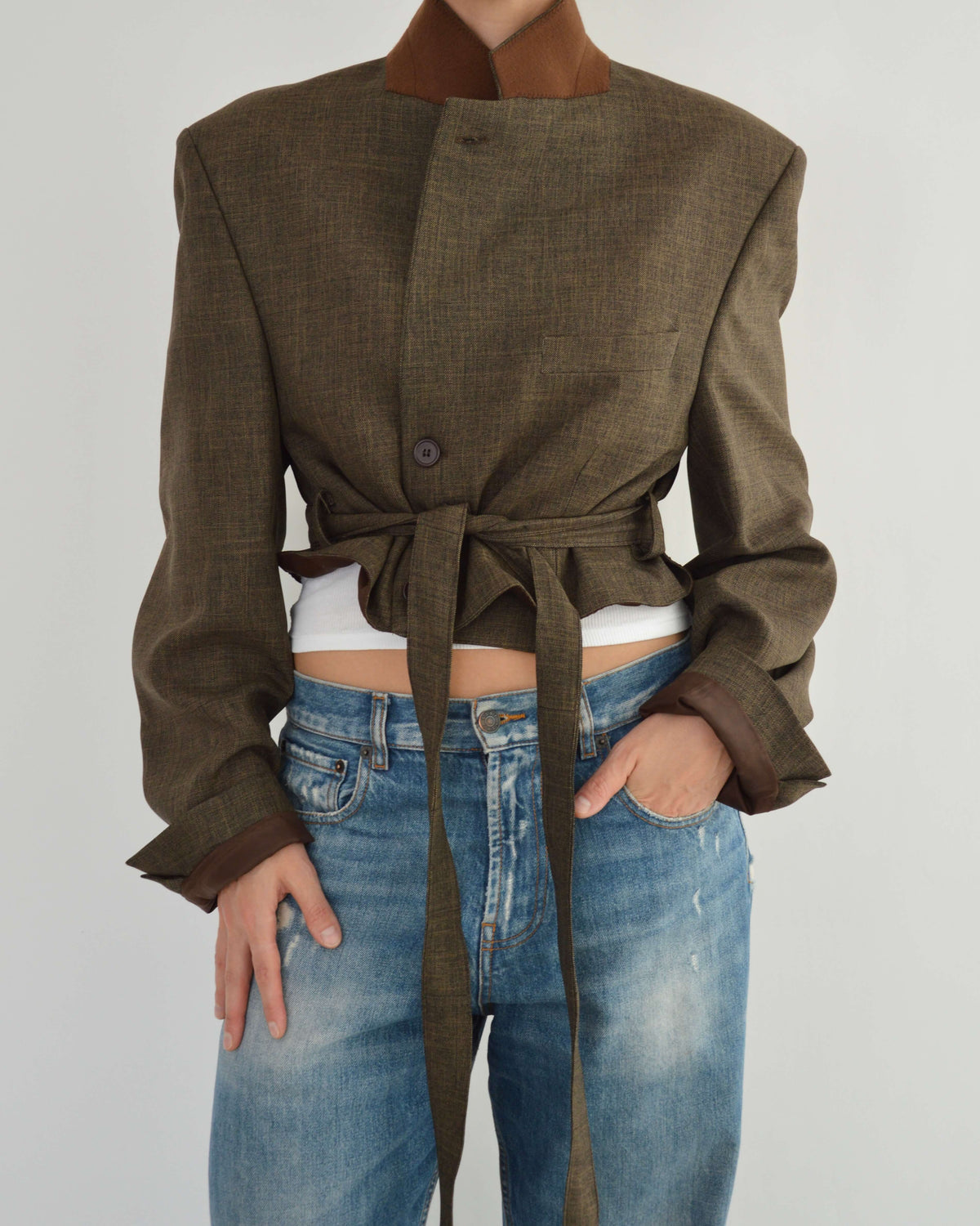 Vegan Tied-up Blazer - Brown (M)
