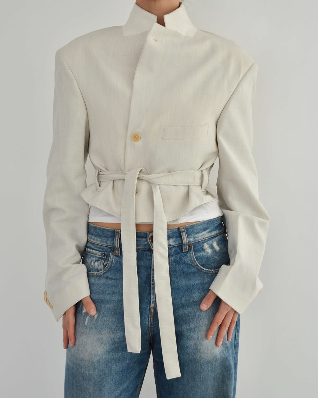 Tied-up Blazer - Pearl (M)