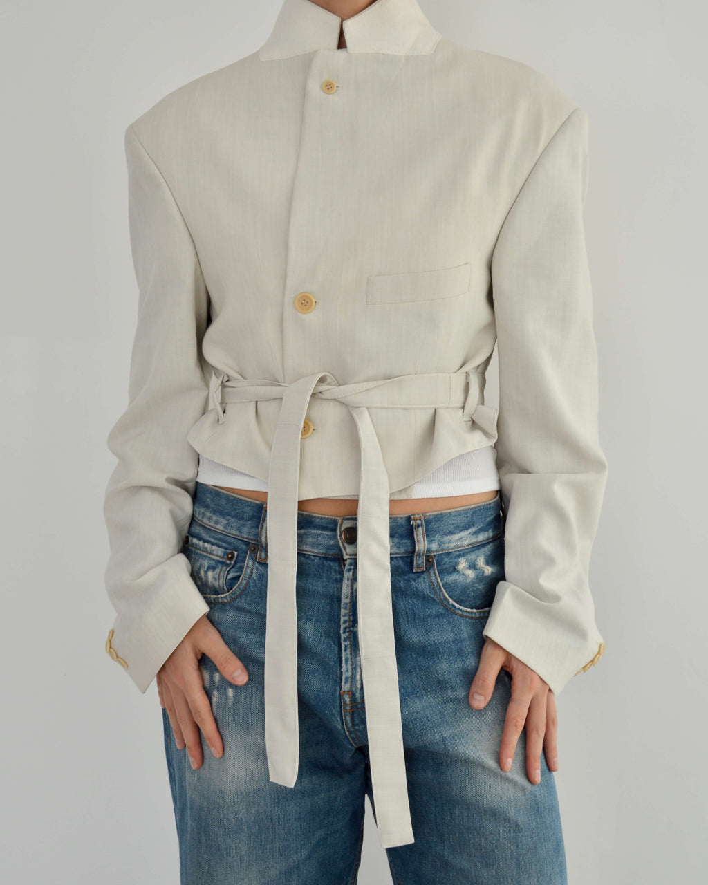 Tied-up Blazer - Pearl (M)