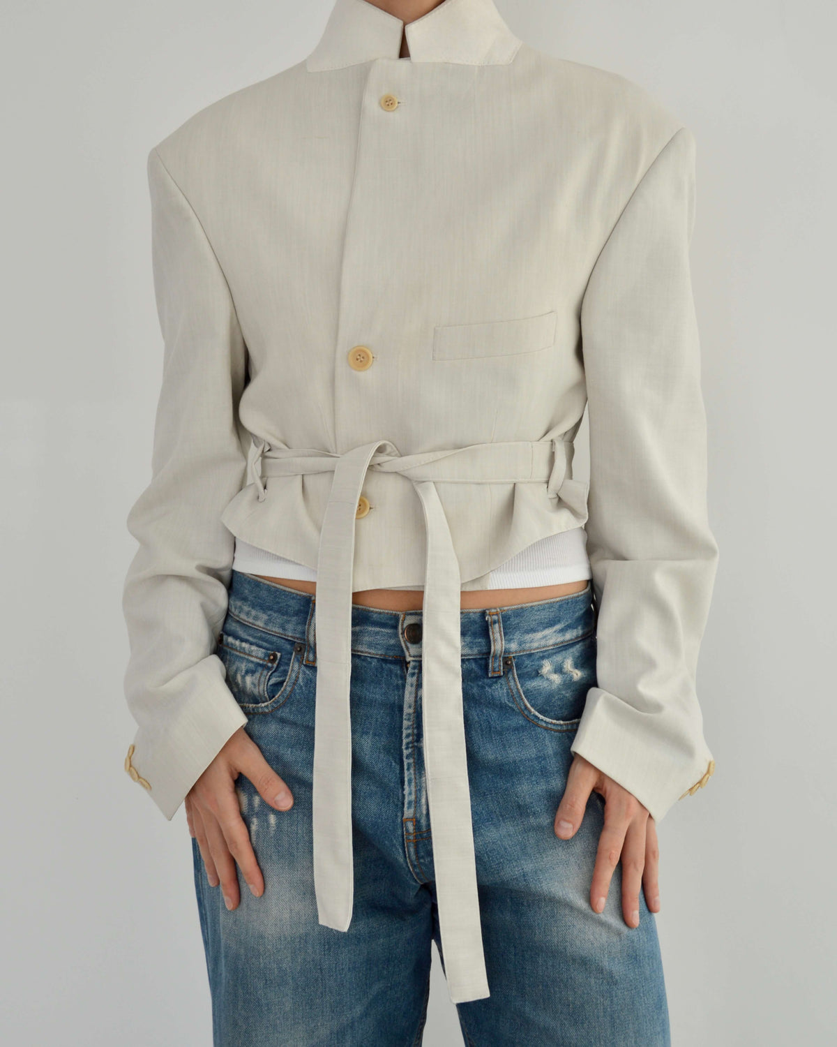Tied-up Blazer - Pearl (M)