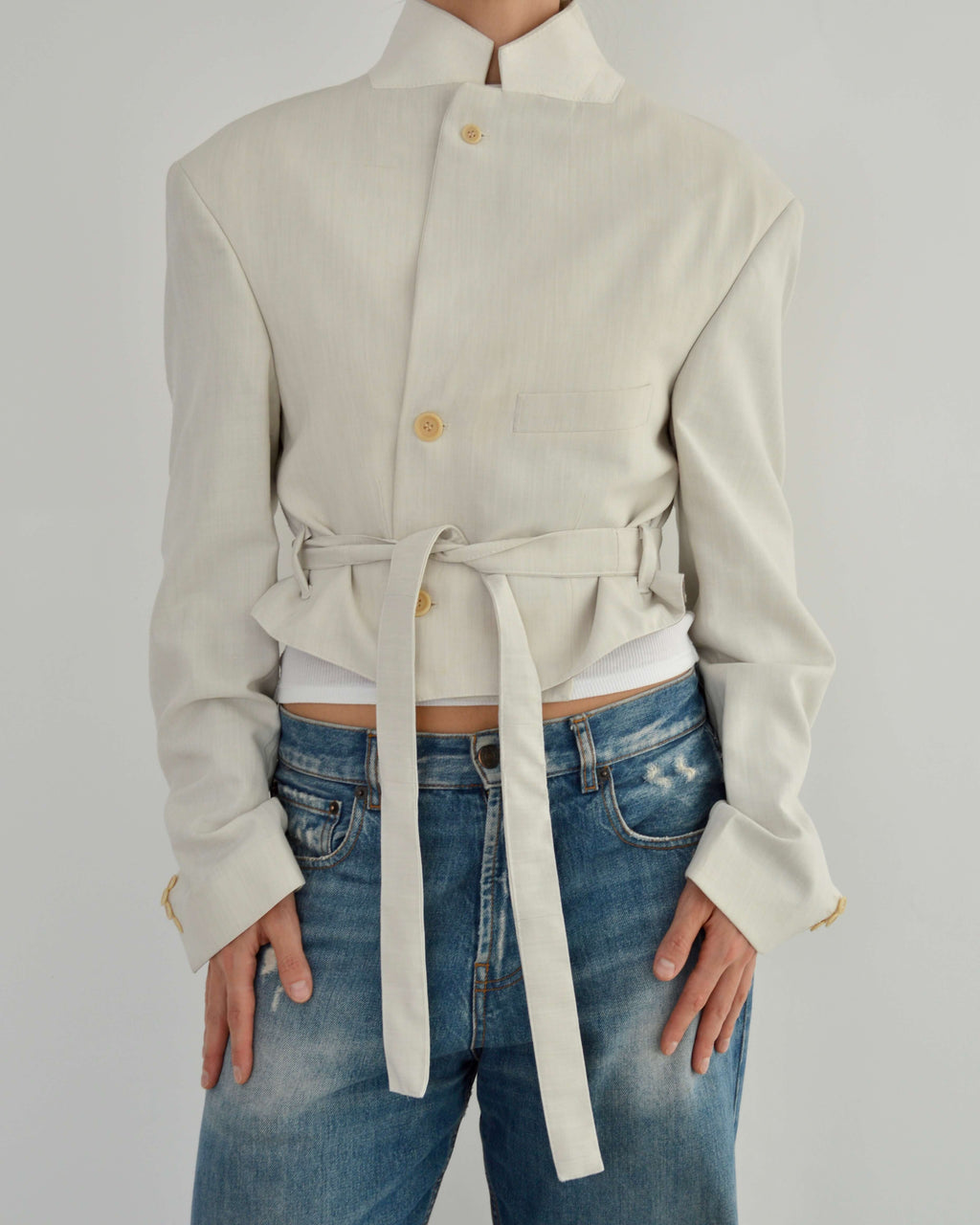 Tied-up Blazer - Pearl (M)