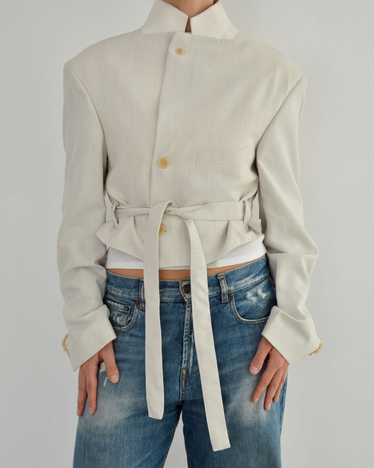 Tied-up Blazer - Pearl (M)