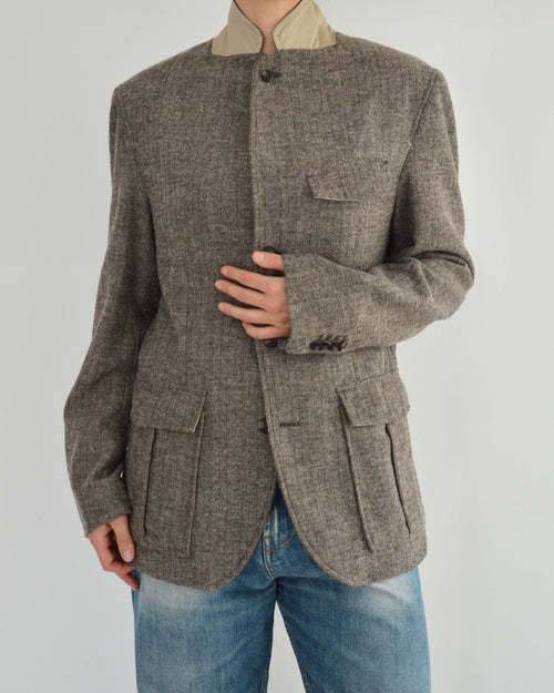 High Neck Blazer in Equestrian
