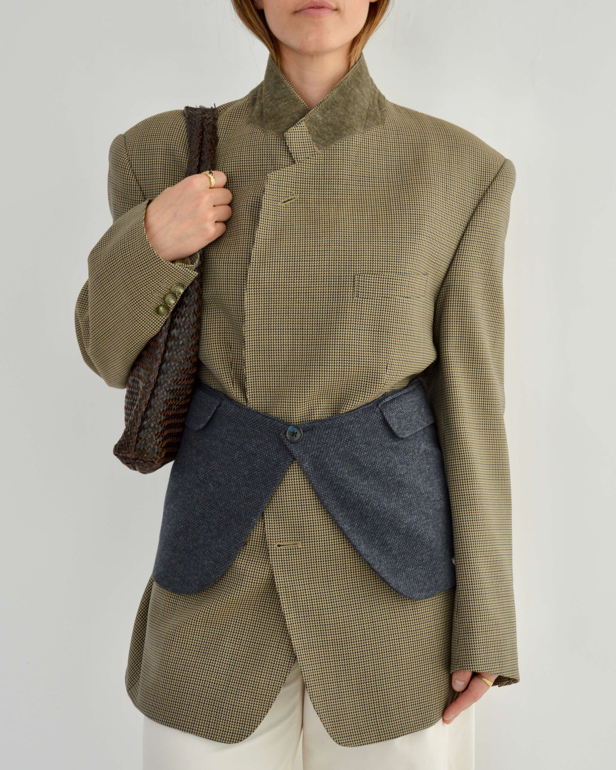High Neck Blazer - Golden Green (L)