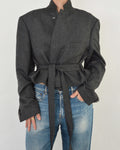 Tied-up Blazer - Tweed Grey (XL)
