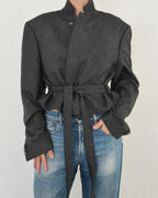 Tied-up Blazer - Tweed Grey (XL)