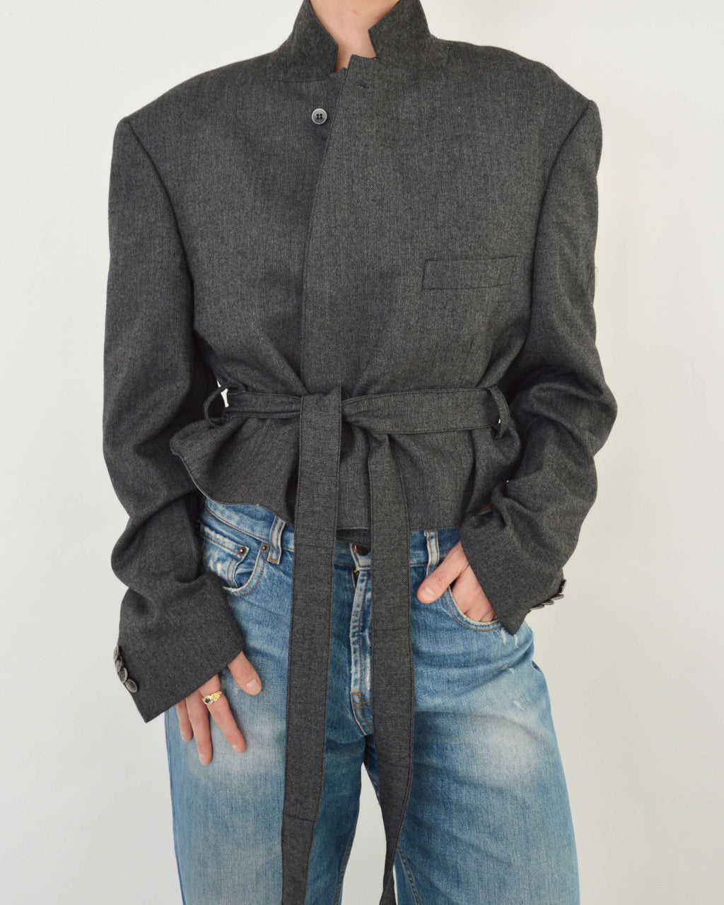 Tied-up Blazer - Tweed Grey (XL)