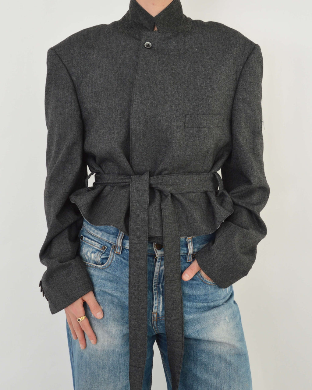 Tied-up Blazer - Tweed Grey (XL)