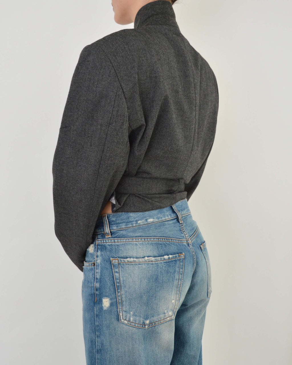 Tied-up Blazer - Tweed Grey (XL)
