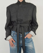 Tied-up Blazer - Tweed Grey (XL)