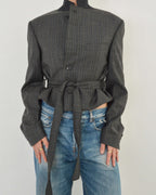 Tied-up Blazer - Grey Stripped (M)