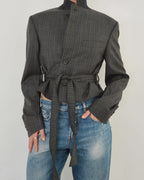 Tied-up Blazer - Grey Stripped (M)