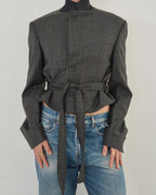 Tied-up Blazer - Grey Stripped (M)