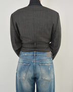 Tied-up Blazer - Grey Stripped (M)