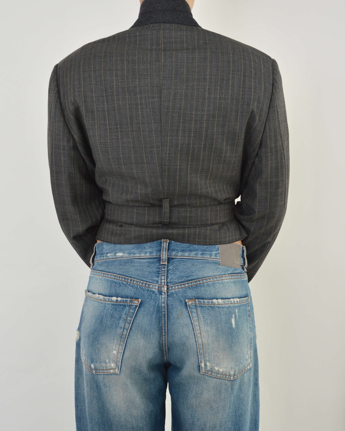 Tied-up Blazer - Grey Stripped (M)