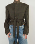 Tied-up Blazer - Dark Green Tweed (L)