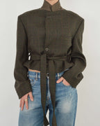 Tied-up Blazer - Dark Green Tweed (L)