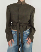Tied-up Blazer - Dark Green Tweed (L)