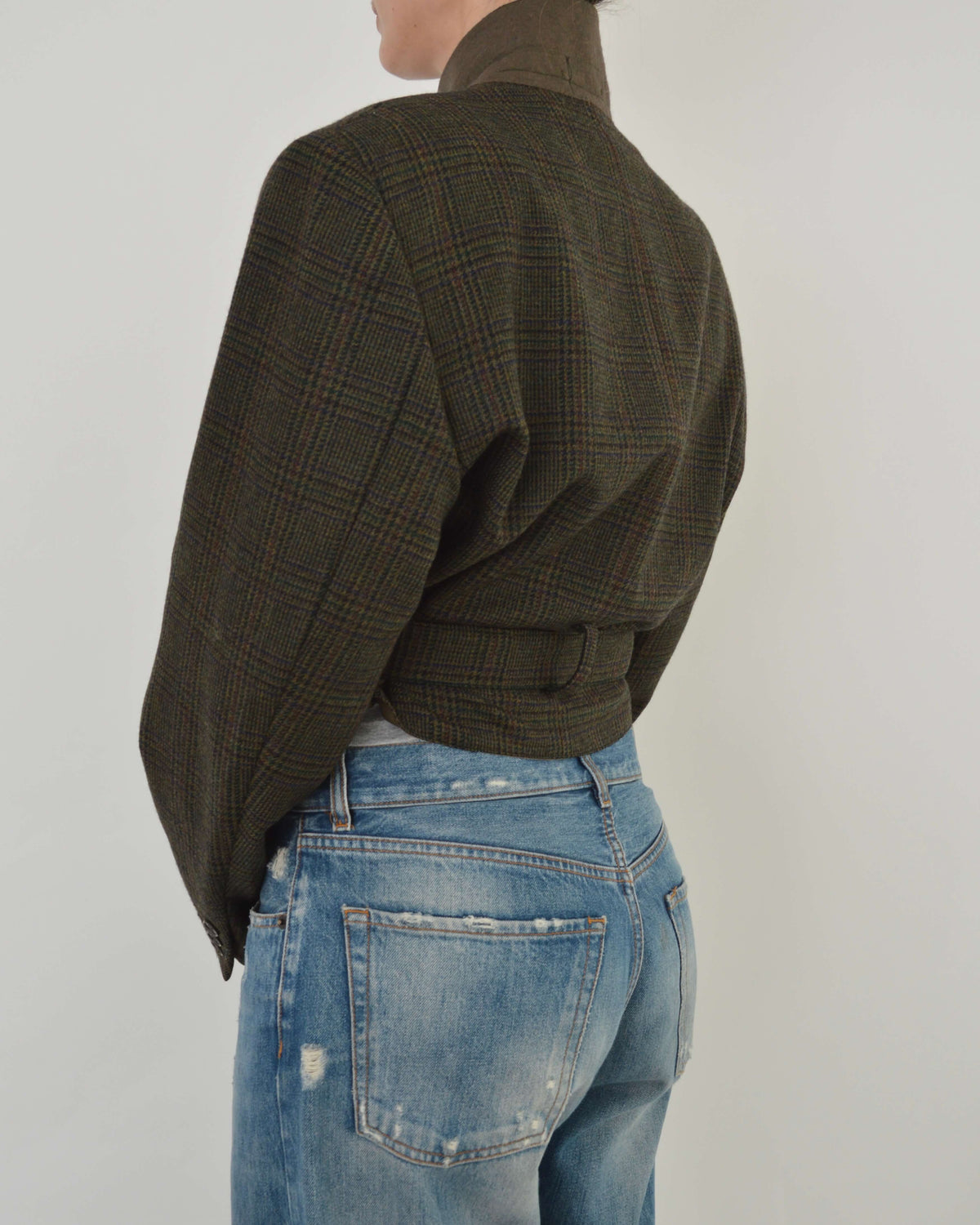 Tied-up Blazer - Dark Green Tweed (L)