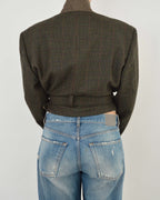 Tied-up Blazer - Dark Green Tweed (L)