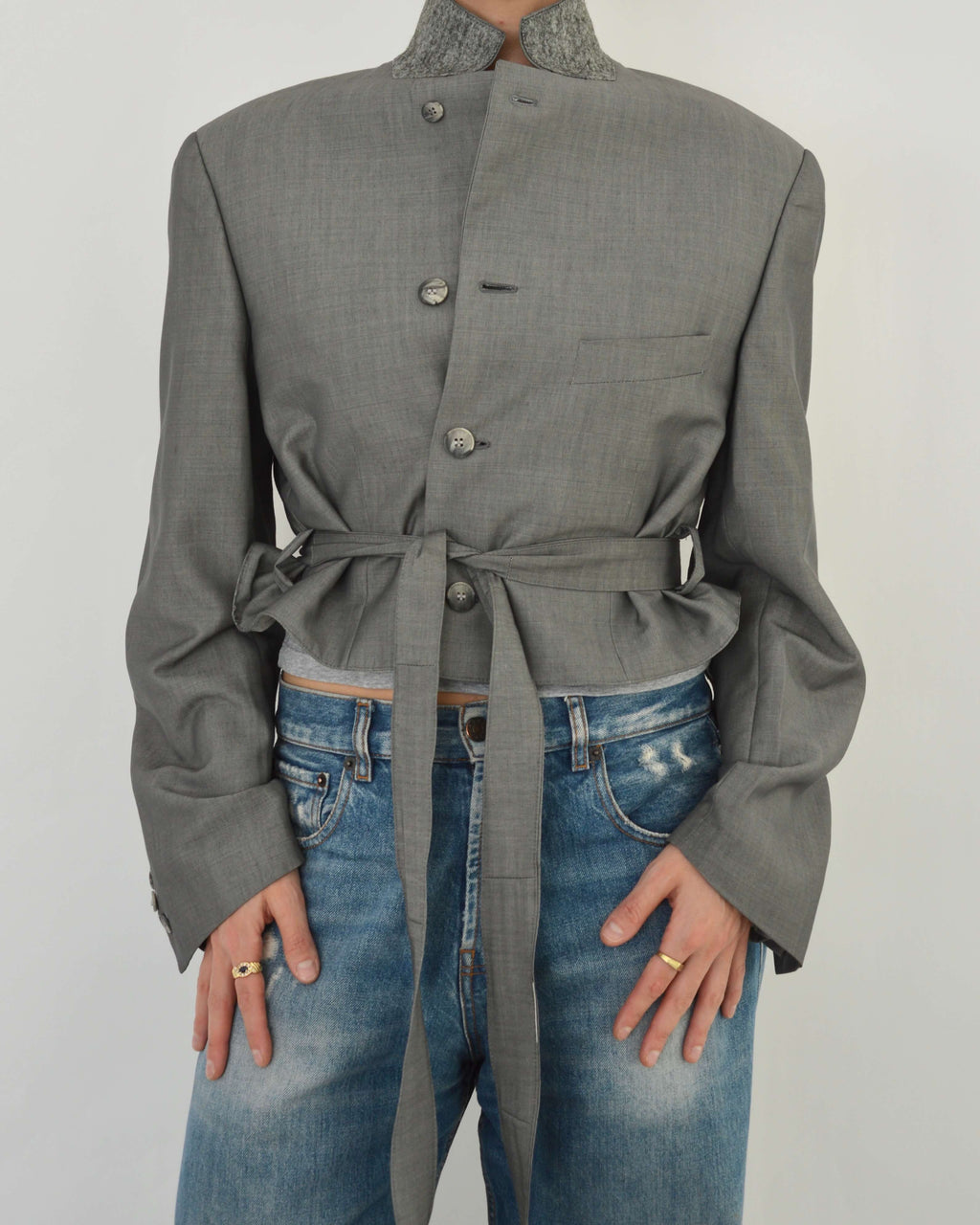 Tied-up Blazer - Silk Grey (M)
