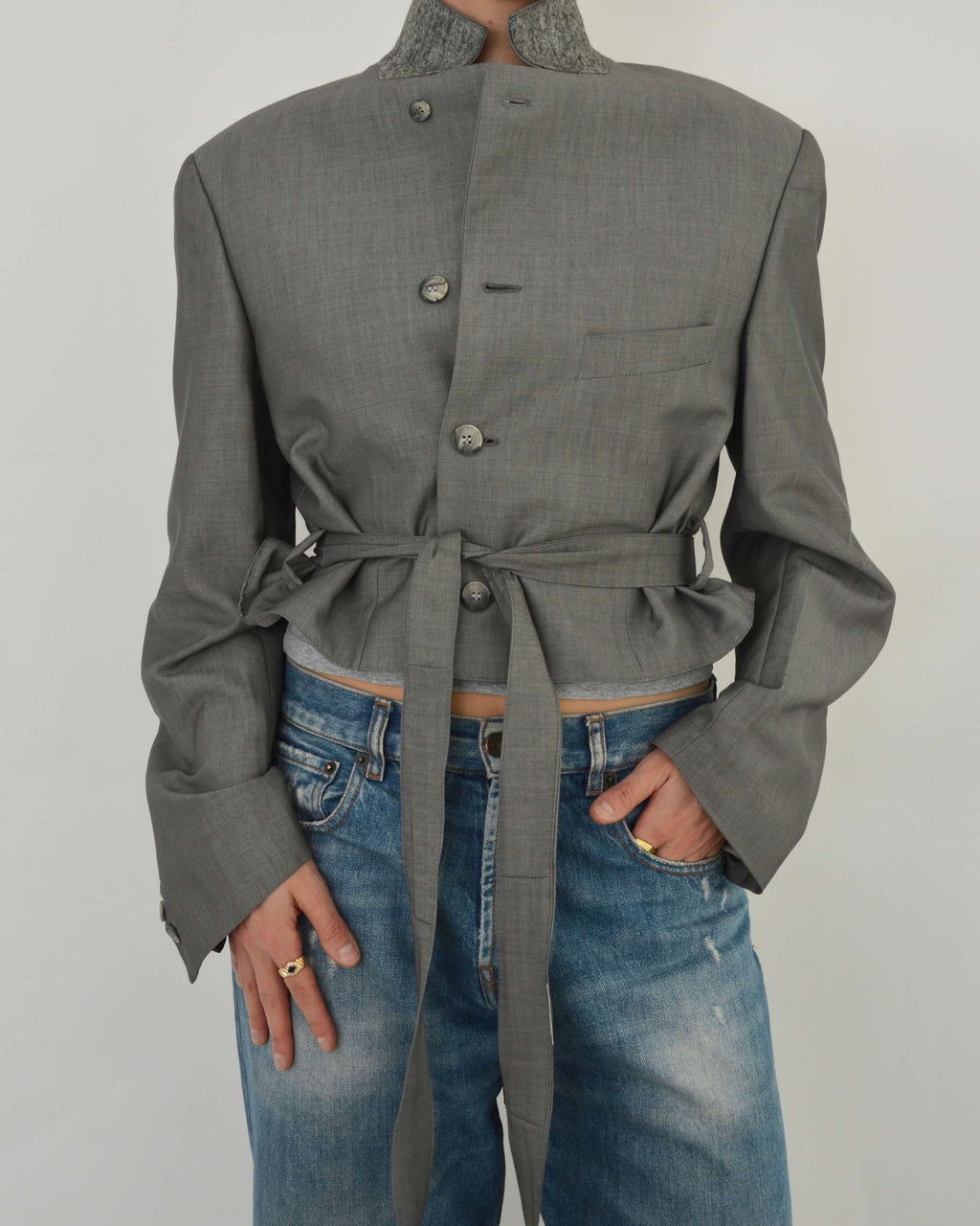 Tied-up Blazer - Silk Grey (M)
