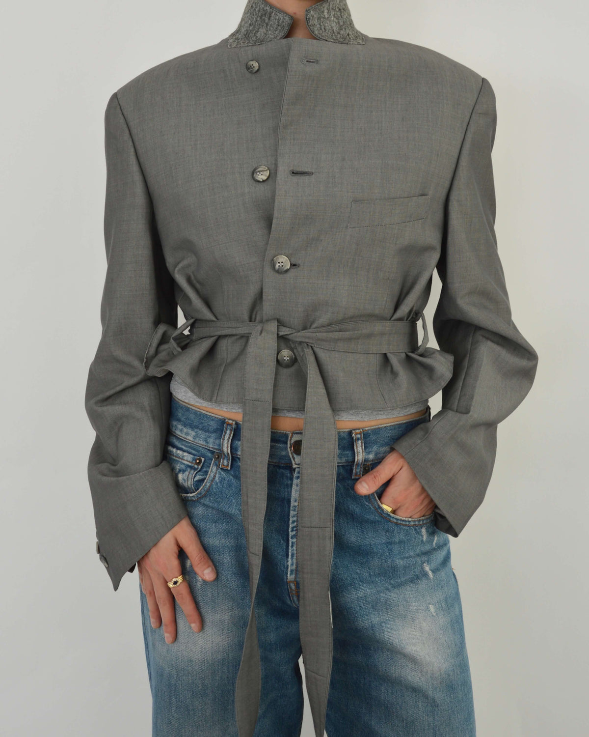 Tied-up Blazer - Silk Grey (M)