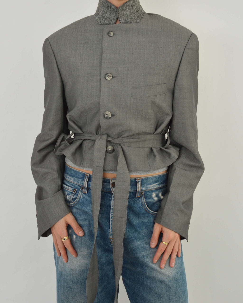 Tied-up Blazer - Silk Grey (M)