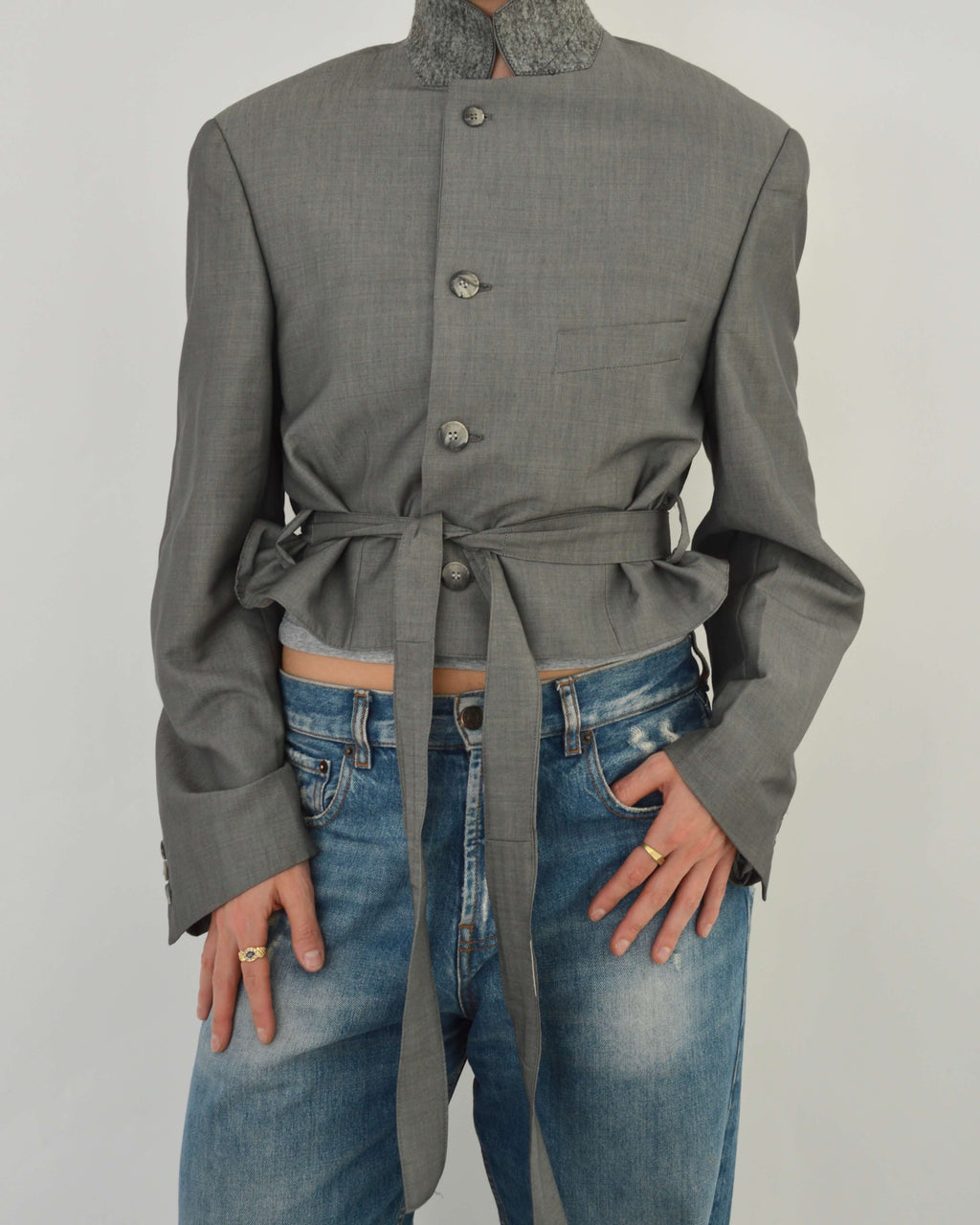 Tied-up Blazer - Silk Grey (M)