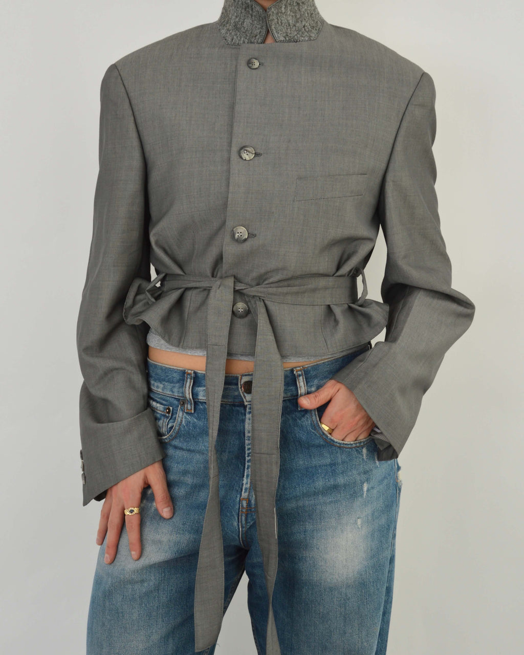 Tied-up Blazer - Silk Grey (M)