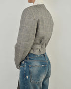 Tied-up Blazer - Light Grey Stripped (L)