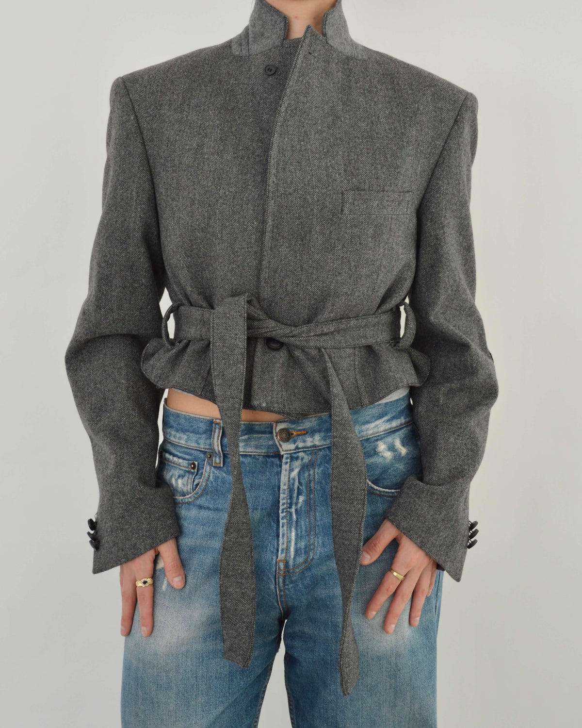 Tied-up Blazer - Grey Tweed (M)