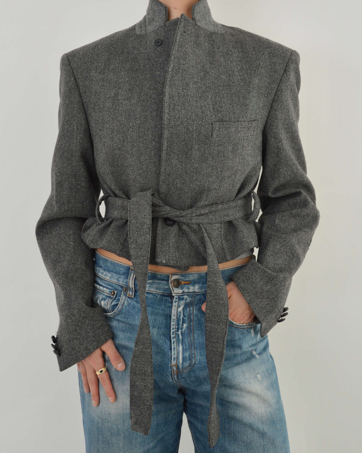 Tied-up Blazer - Grey Tweed (M)