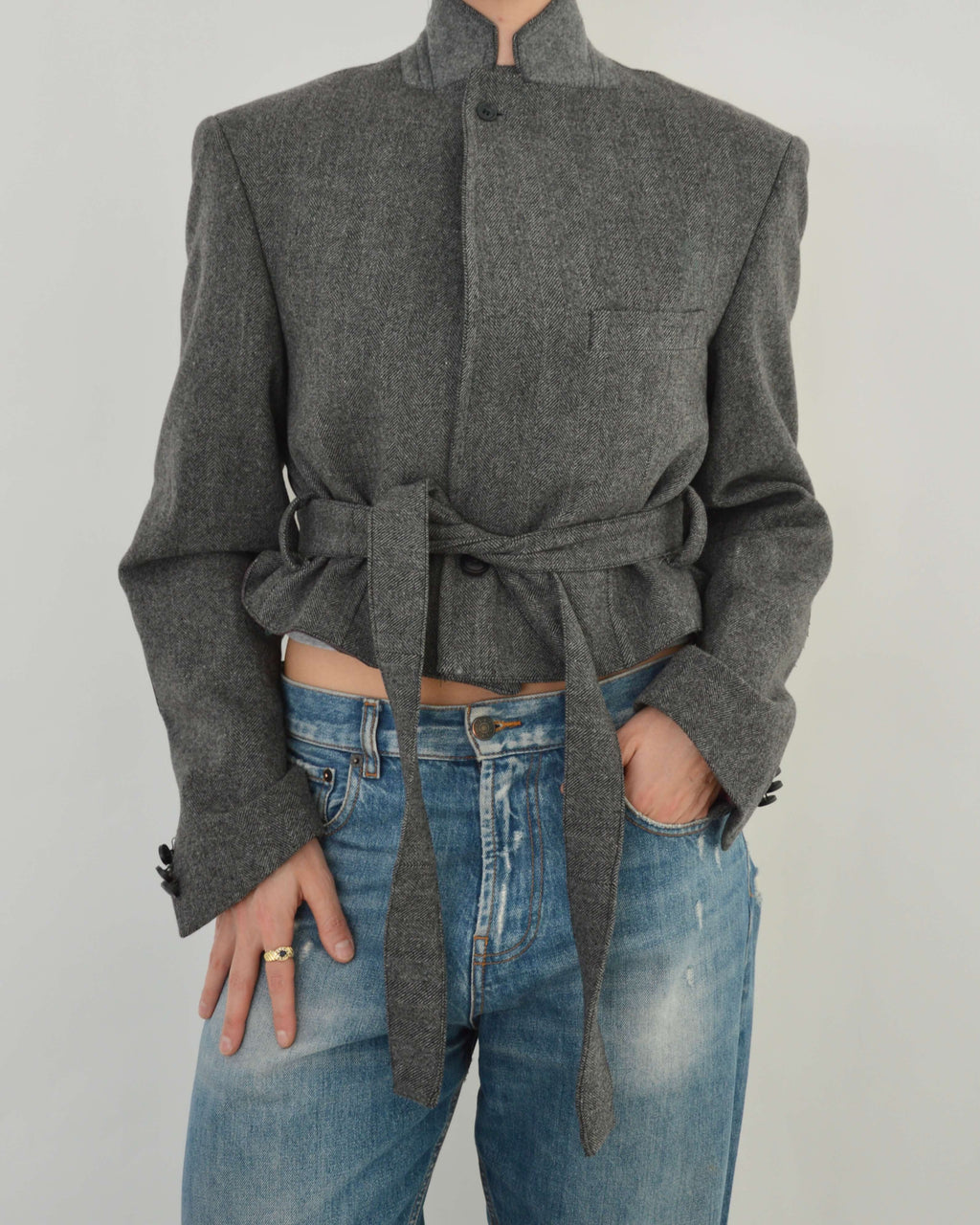 Tied-up Blazer - Grey Tweed (M)