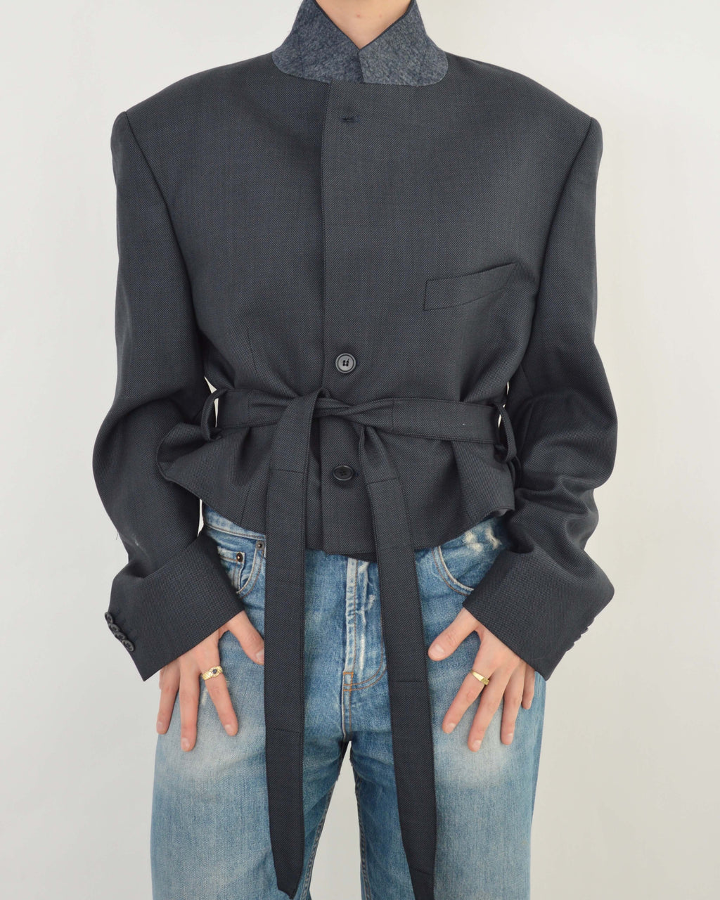 Tied-up Blazer - Dark Blue (XL)