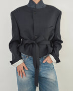 Tied-up Blazer - Dark Blue (XL)