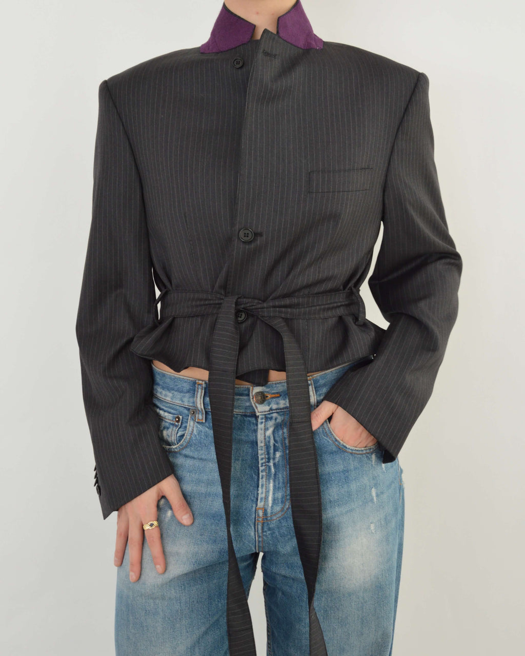 Tied-up Blazer - Purple Collar (M)