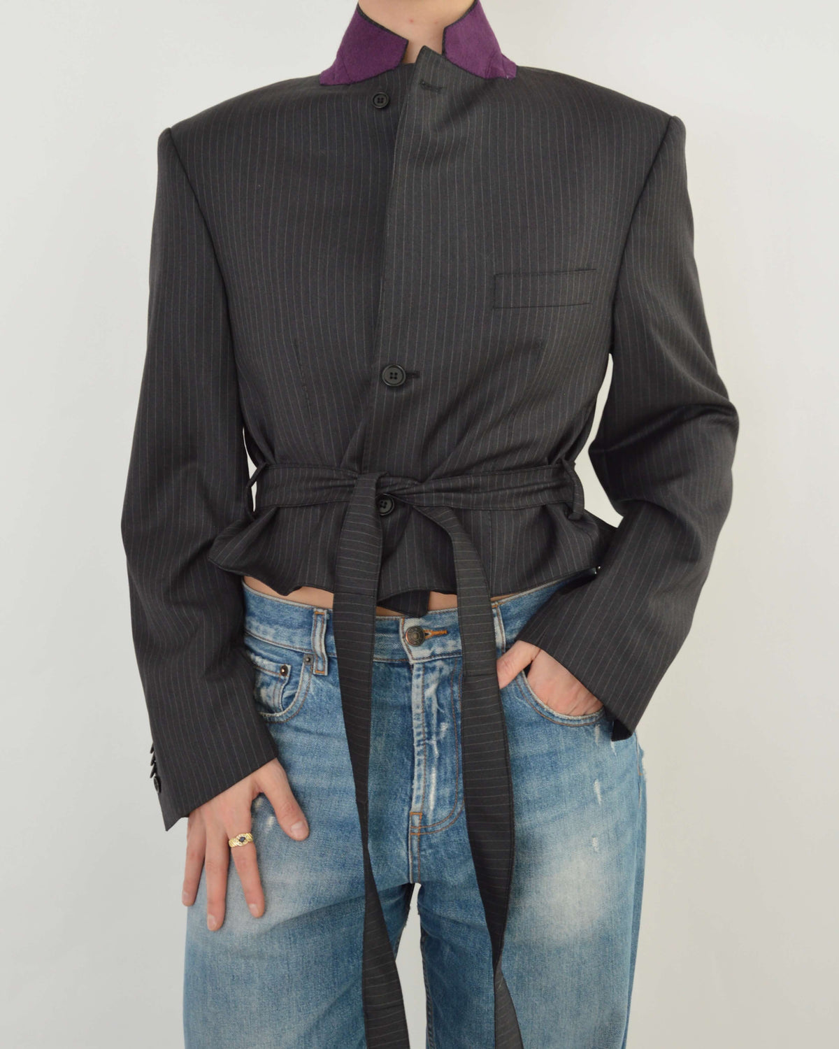 Tied-up Blazer - Purple Collar (M)