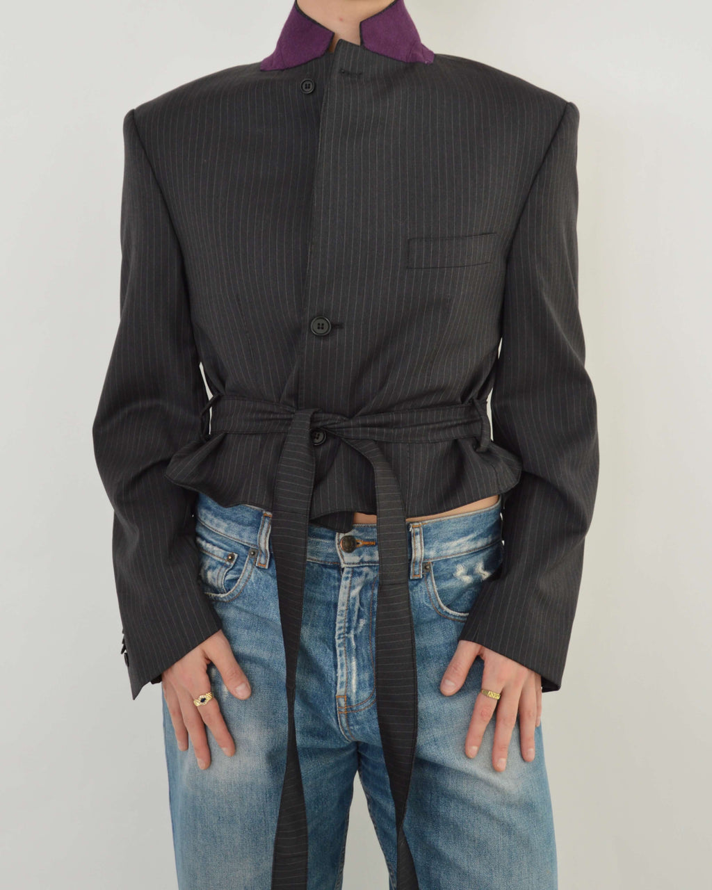 Tied-up Blazer - Purple Collar (M)