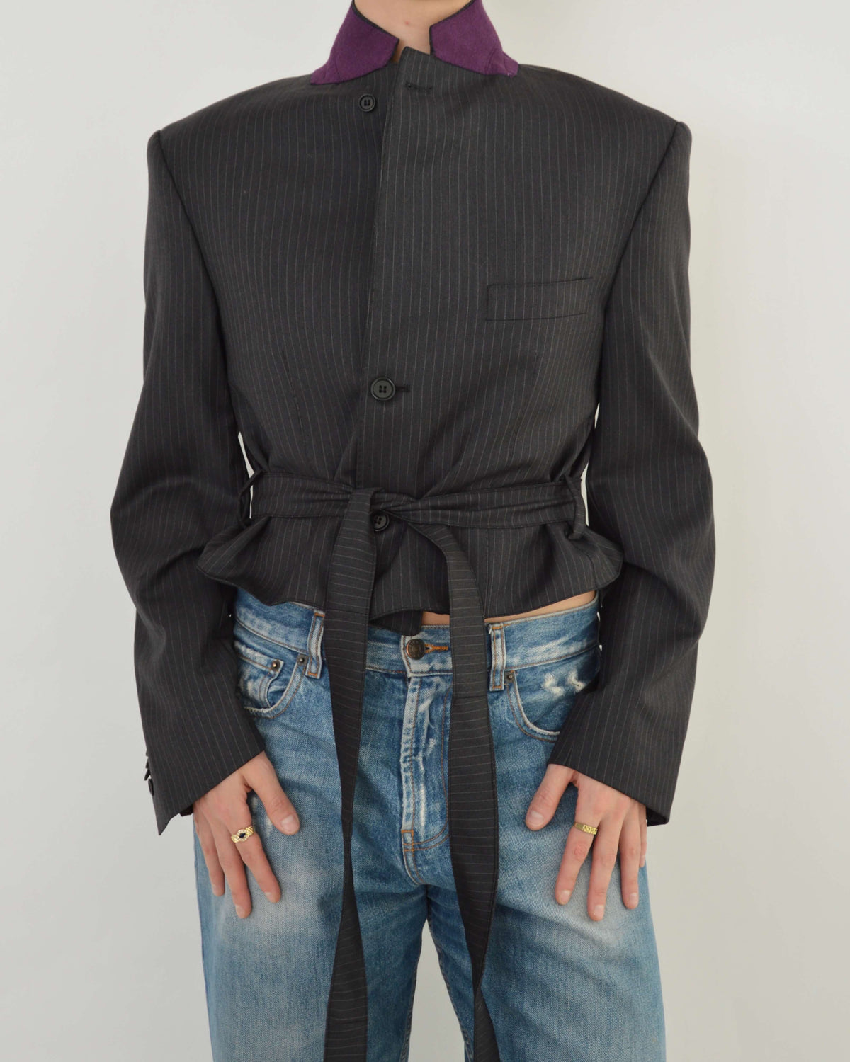 Tied-up Blazer - Purple Collar (M)