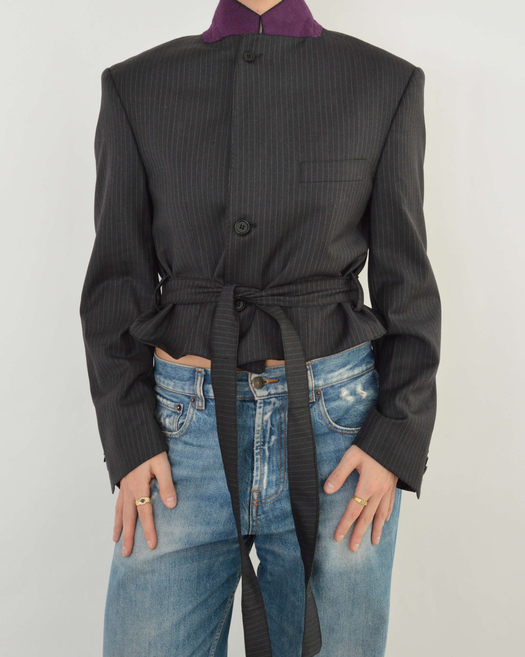 Tied-up Blazer - Purple Collar (M)