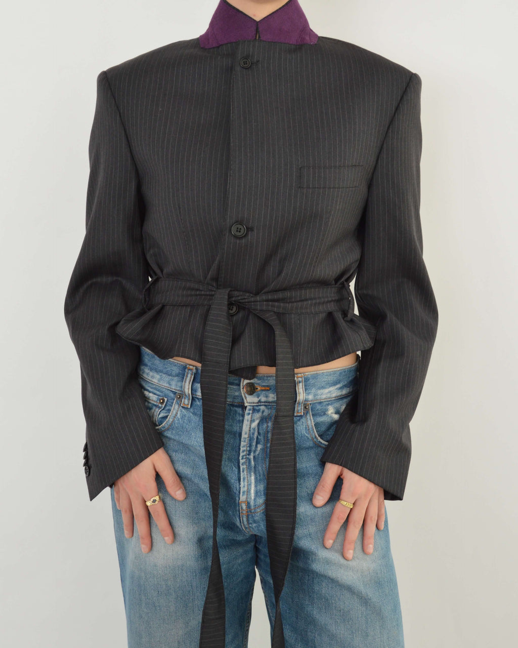 Tied-up Blazer - Purple Collar (M)
